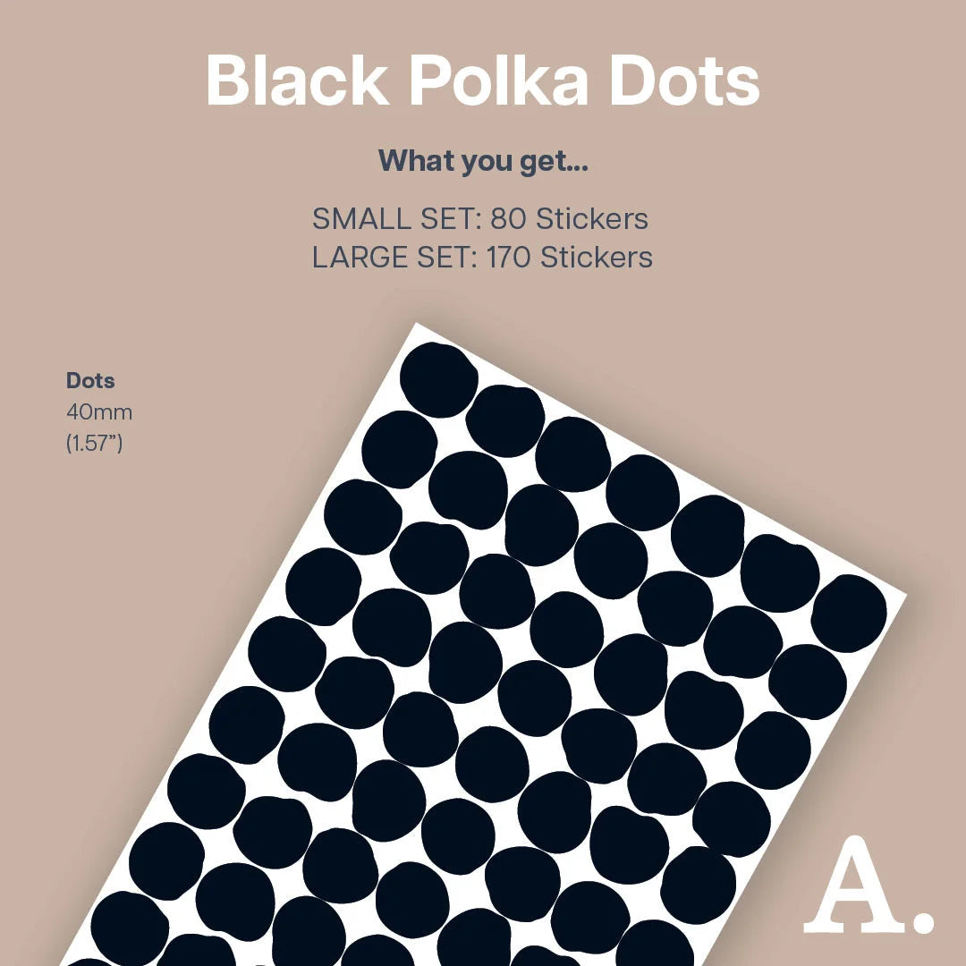 Black Polka Dot Wall Decal - Decals - Polka Dots