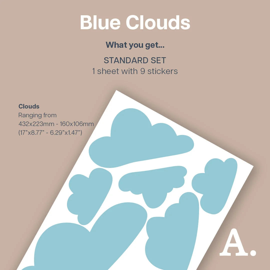 Blue Clouds Wall Decal - Decals Big Features