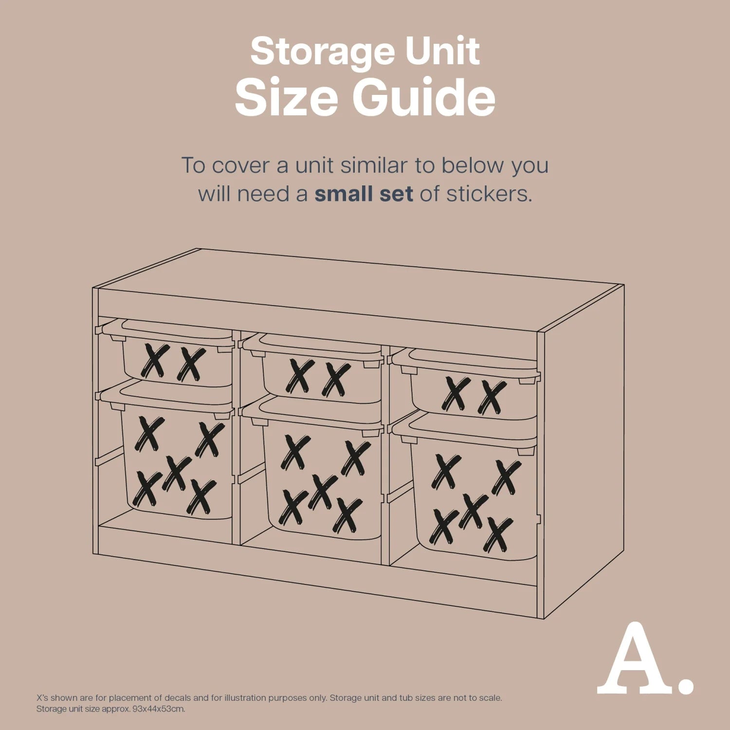 Brush Marks Neutral - Storage Tub Decals Organisational Tubs