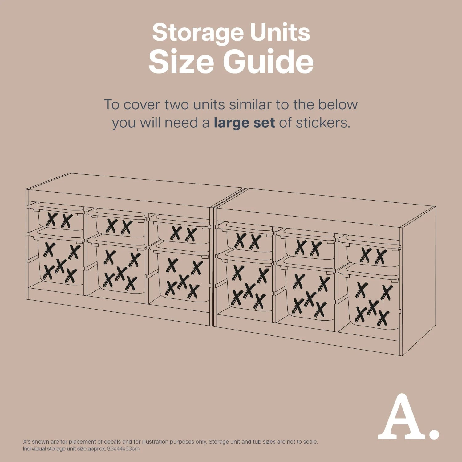 Brush Marks Neutral - Storage Tub Decals Organisational Tubs