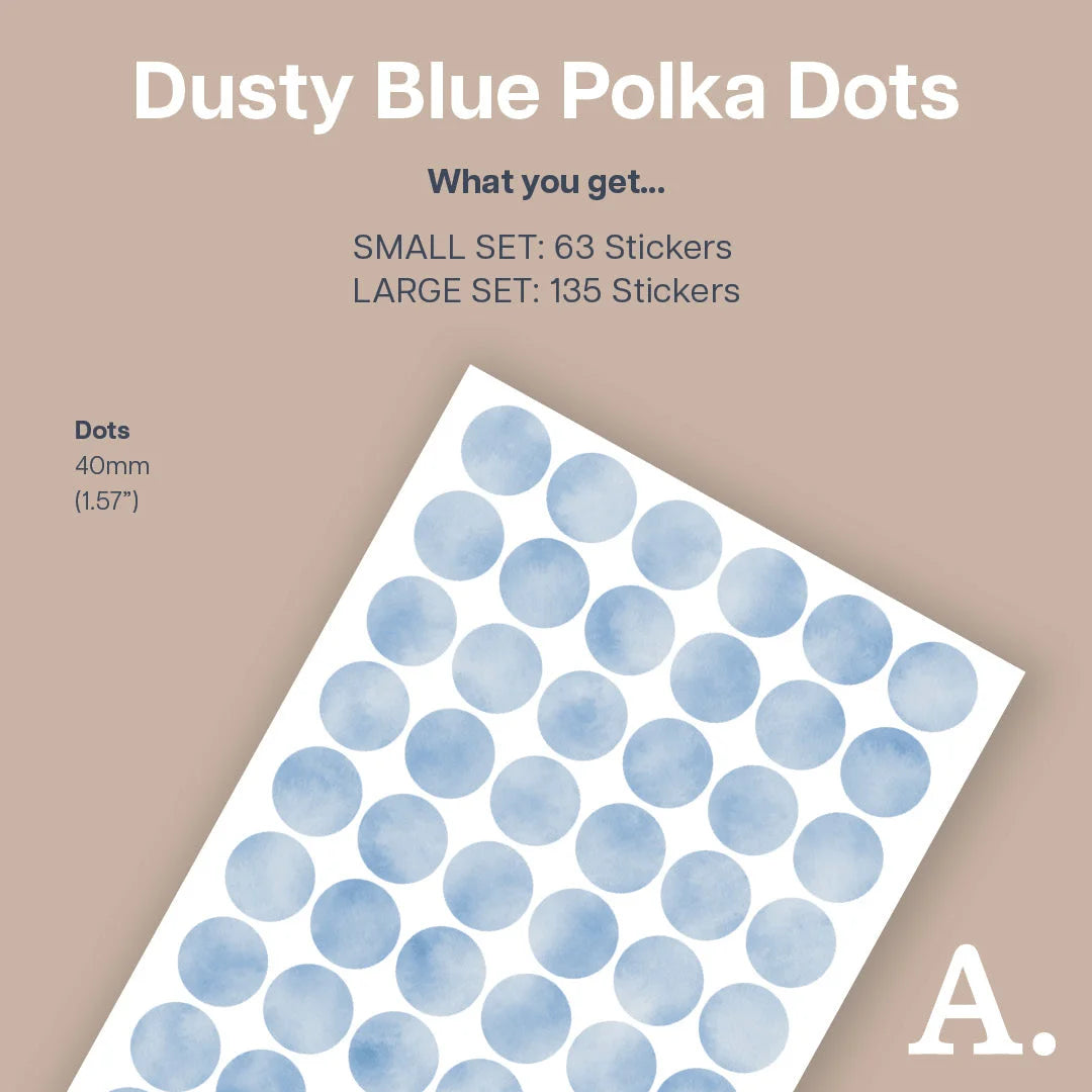 Dusty Blue Polka Dot Wall Decal - Decals - Polka Dots