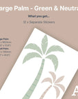 Green & Neutral Palm Tree Wall Decal - Large - Decals