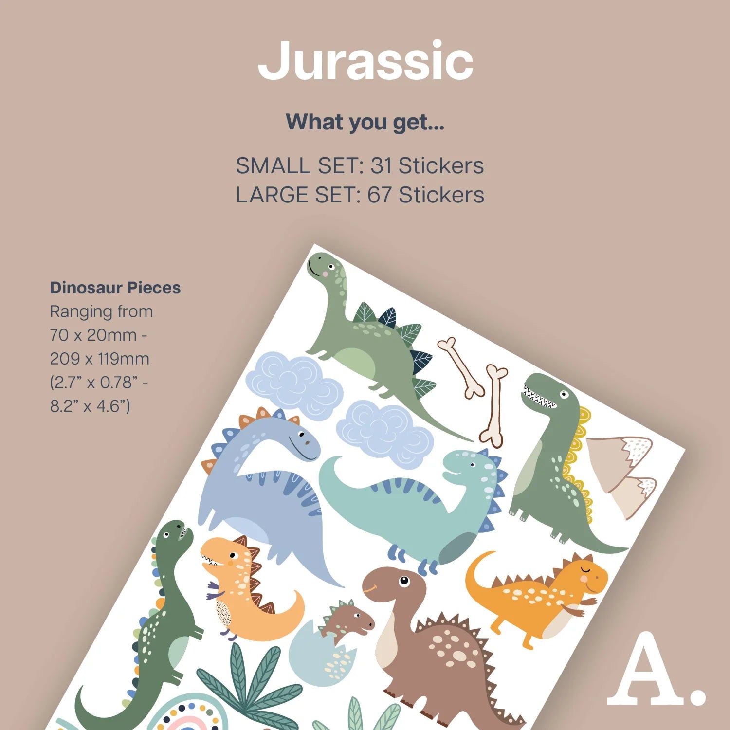 Jurassic Themed Wall Decals - Decals - Animals