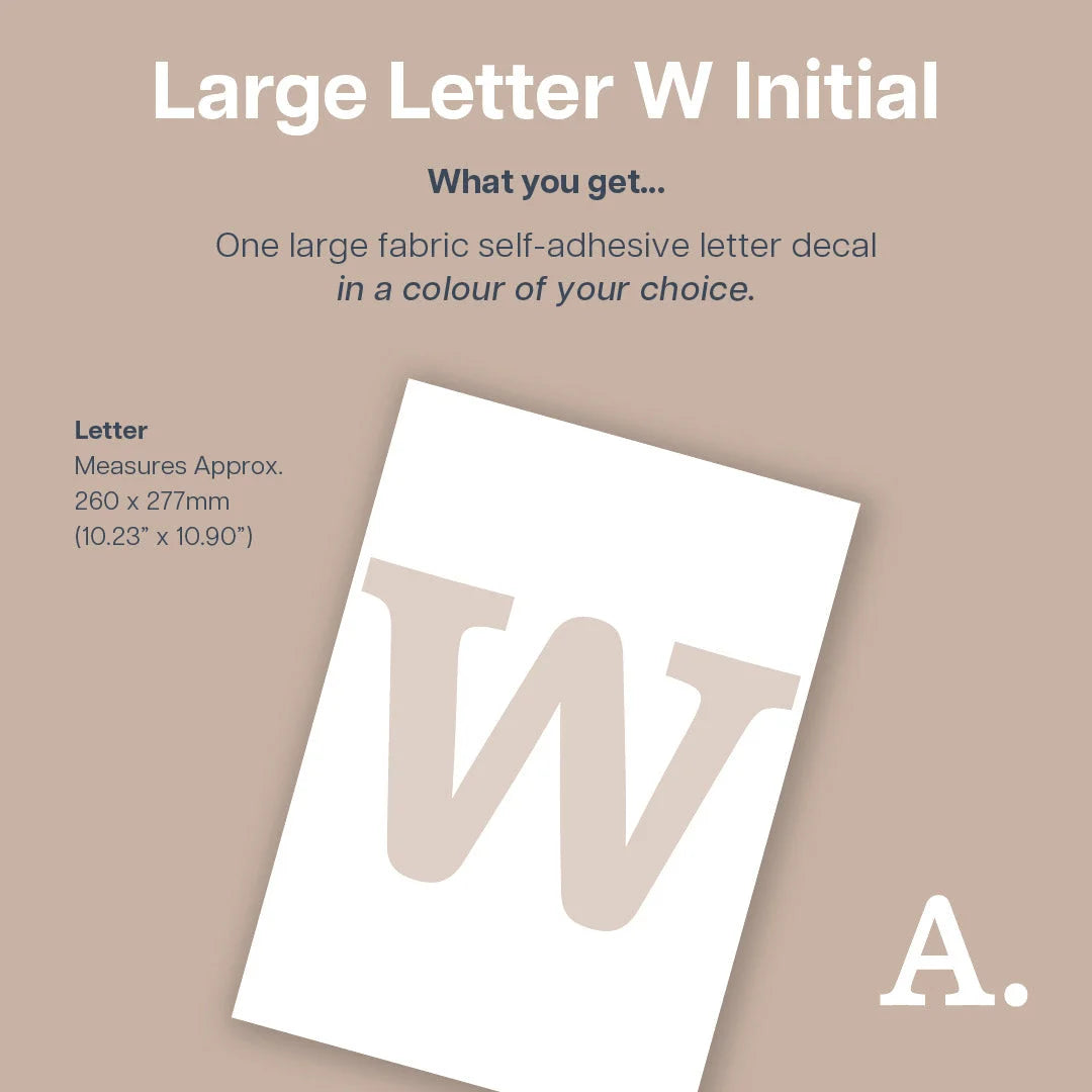 Letter W Initial Decal - Decals - Initials