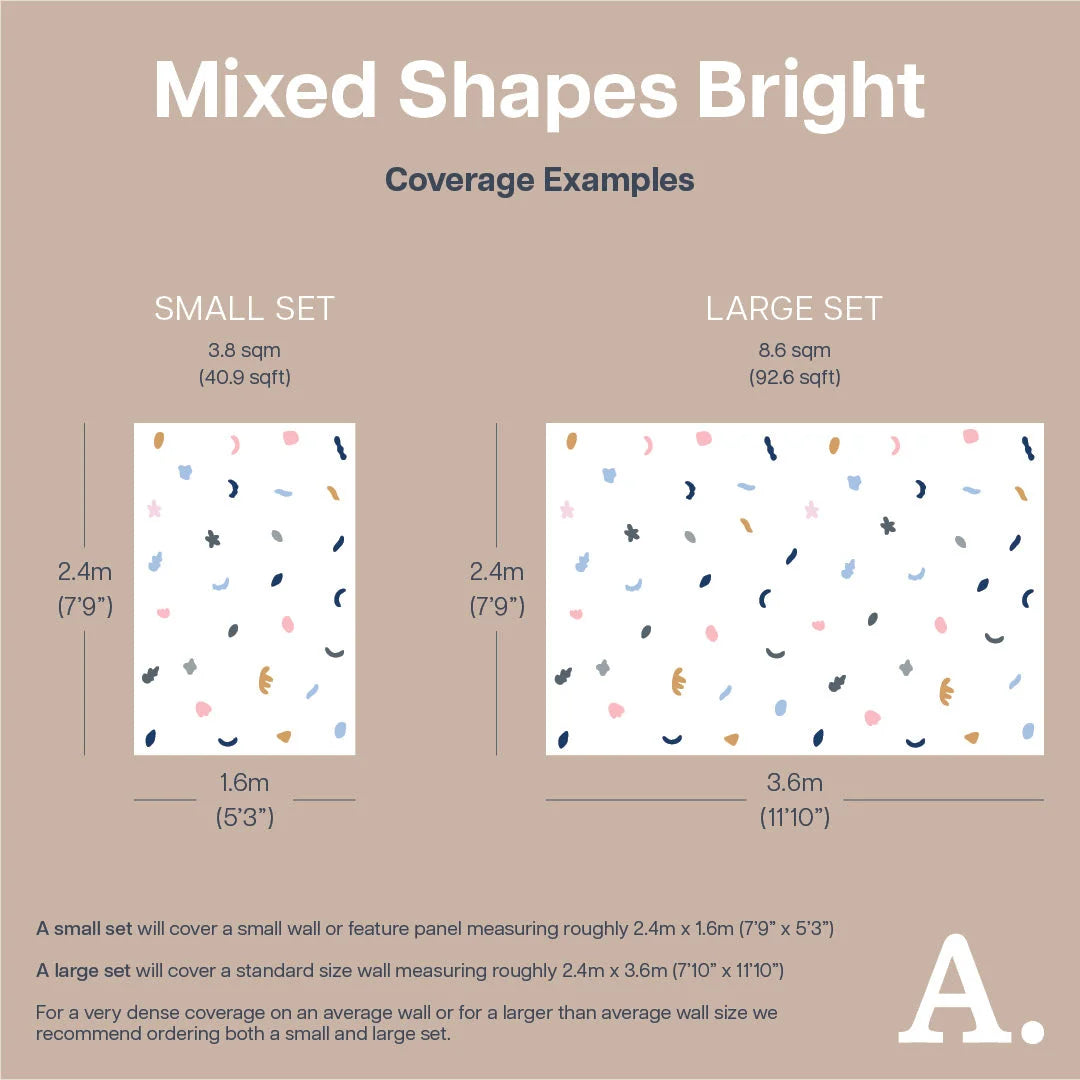 Mixed Shapes Bright Wall Decal - Decals - Abstract Shapes