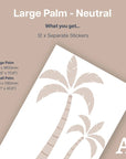 Neutral Palm Tree Wall Decal - Large - Decals - Florals