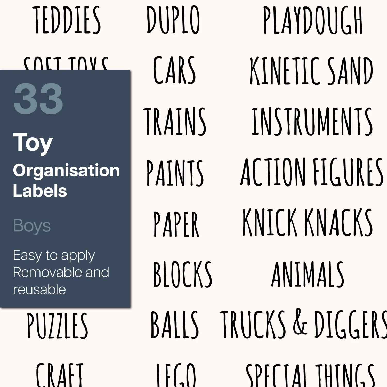 Toy Labels - Boys - Clear - Organisation Labels