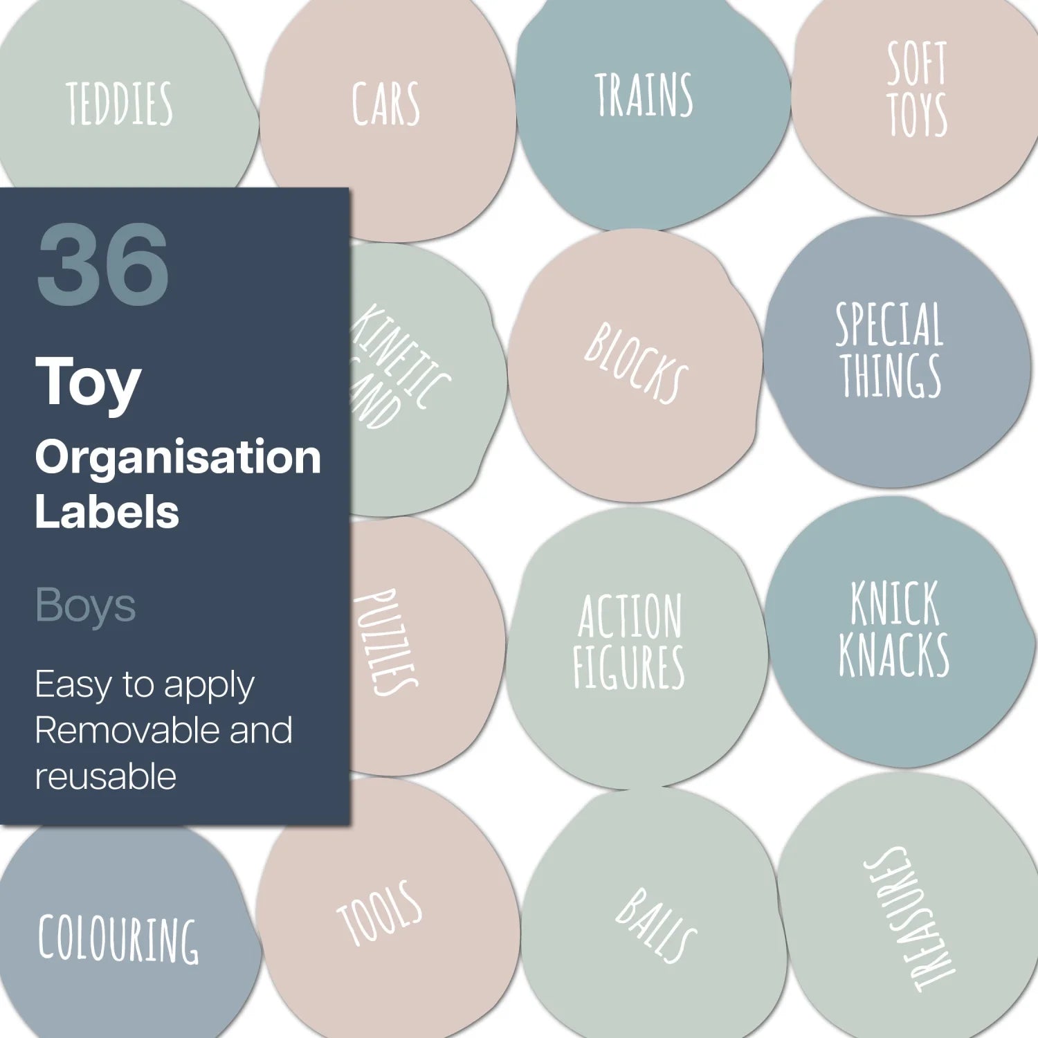 Toy Labels - Boys - Multi Light - Organisation Labels