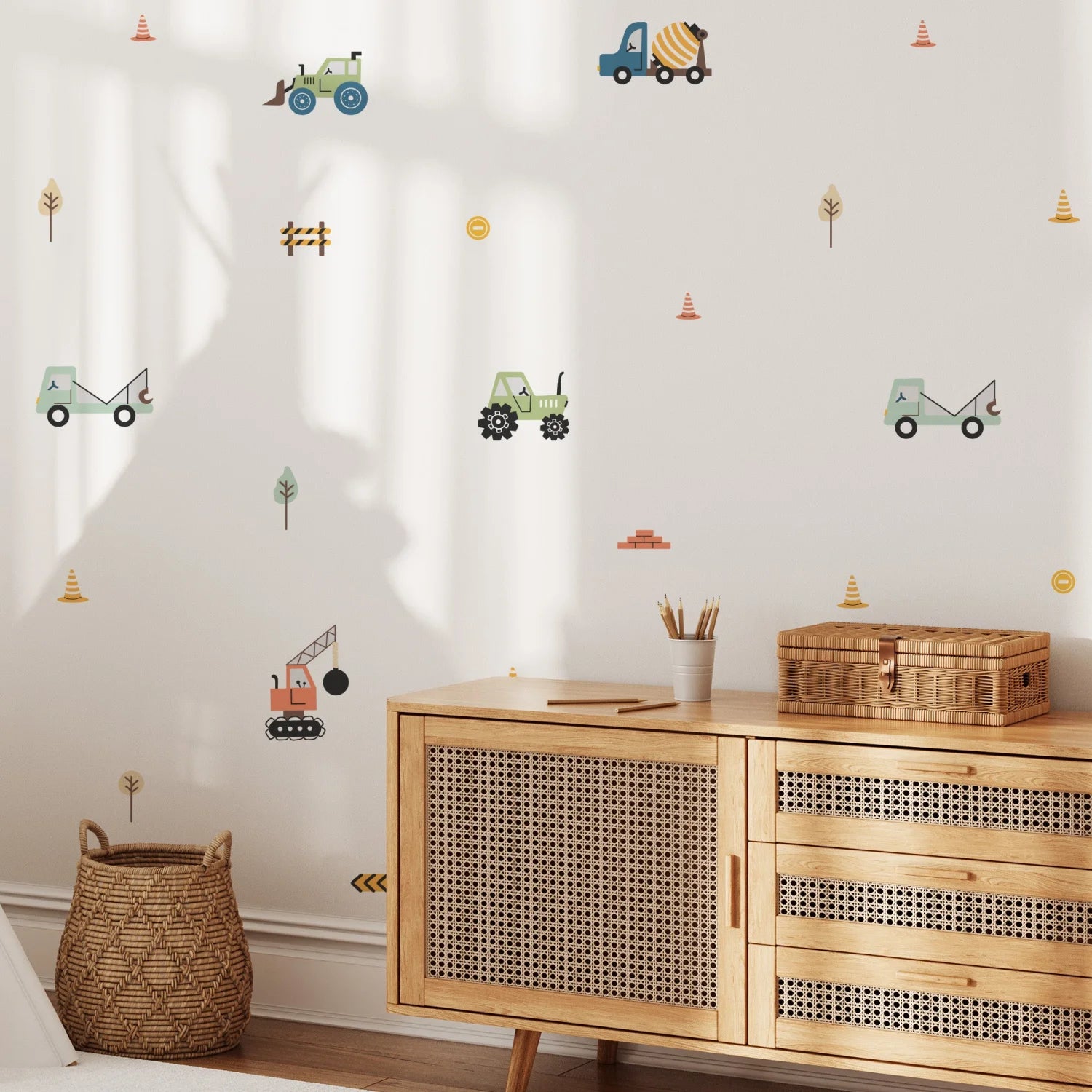 Vibrant Construction Zone Wall Decals - Decals - Transport