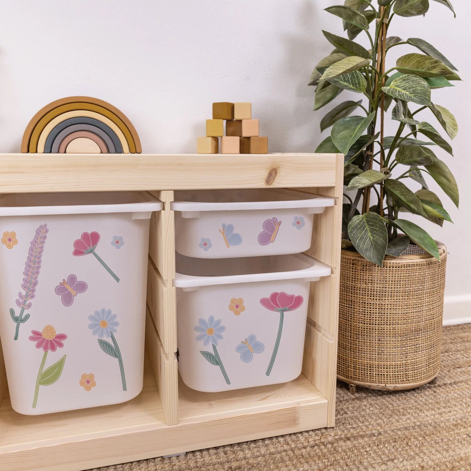 Wildflowers - Storage Tub Decals - Organisational Tubs